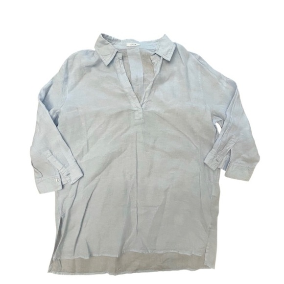 Opus Fengani Sky Preppy Blue 100% Linen Cotton Pullover Tunic Top Sz EU 38 US M - Picture 4 of 12